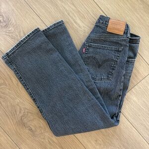 Levi's Women's Dark Gray High Rise Straight Leg Jeans